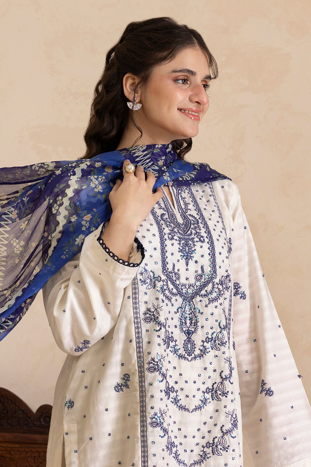 Embroidered Kurta Dupatta Trouser - 2567
