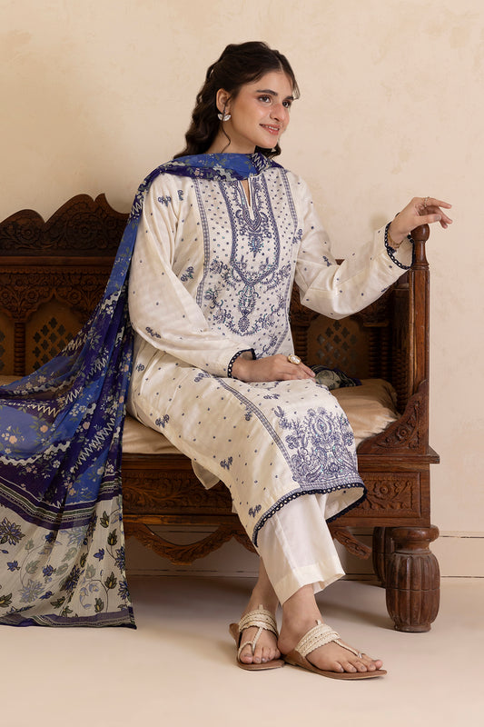Embroidered Kurta Dupatta Trouser - 2567