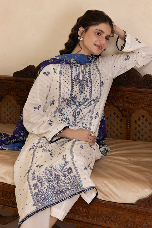 Embroidered Kurta Dupatta Trouser - 2567