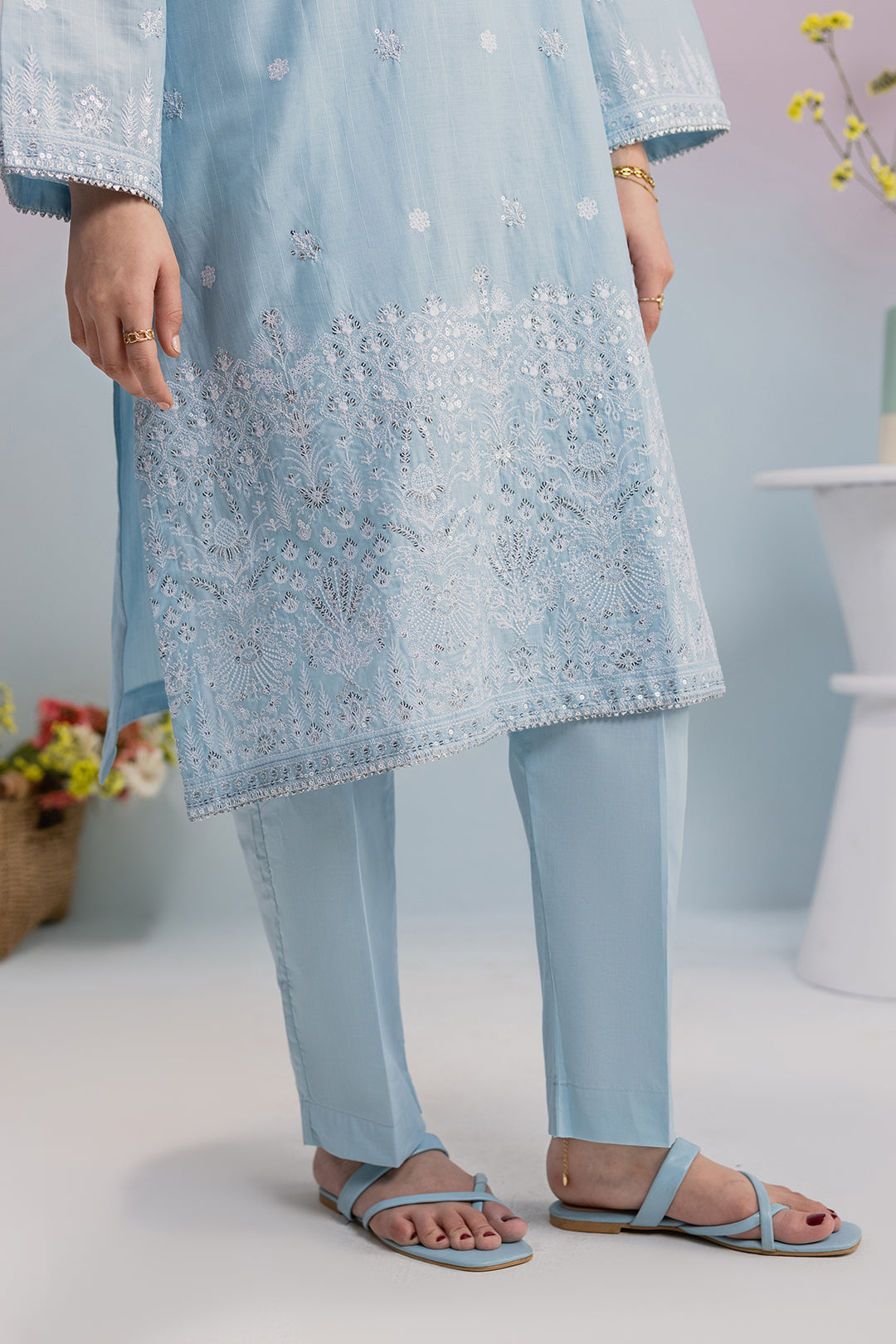 Embroidered Kurta Dupatta Trouser - 2577