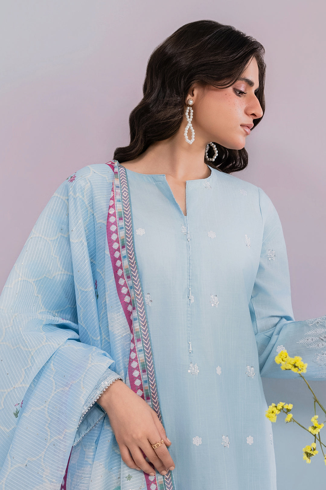 Embroidered Kurta Dupatta Trouser - 2577