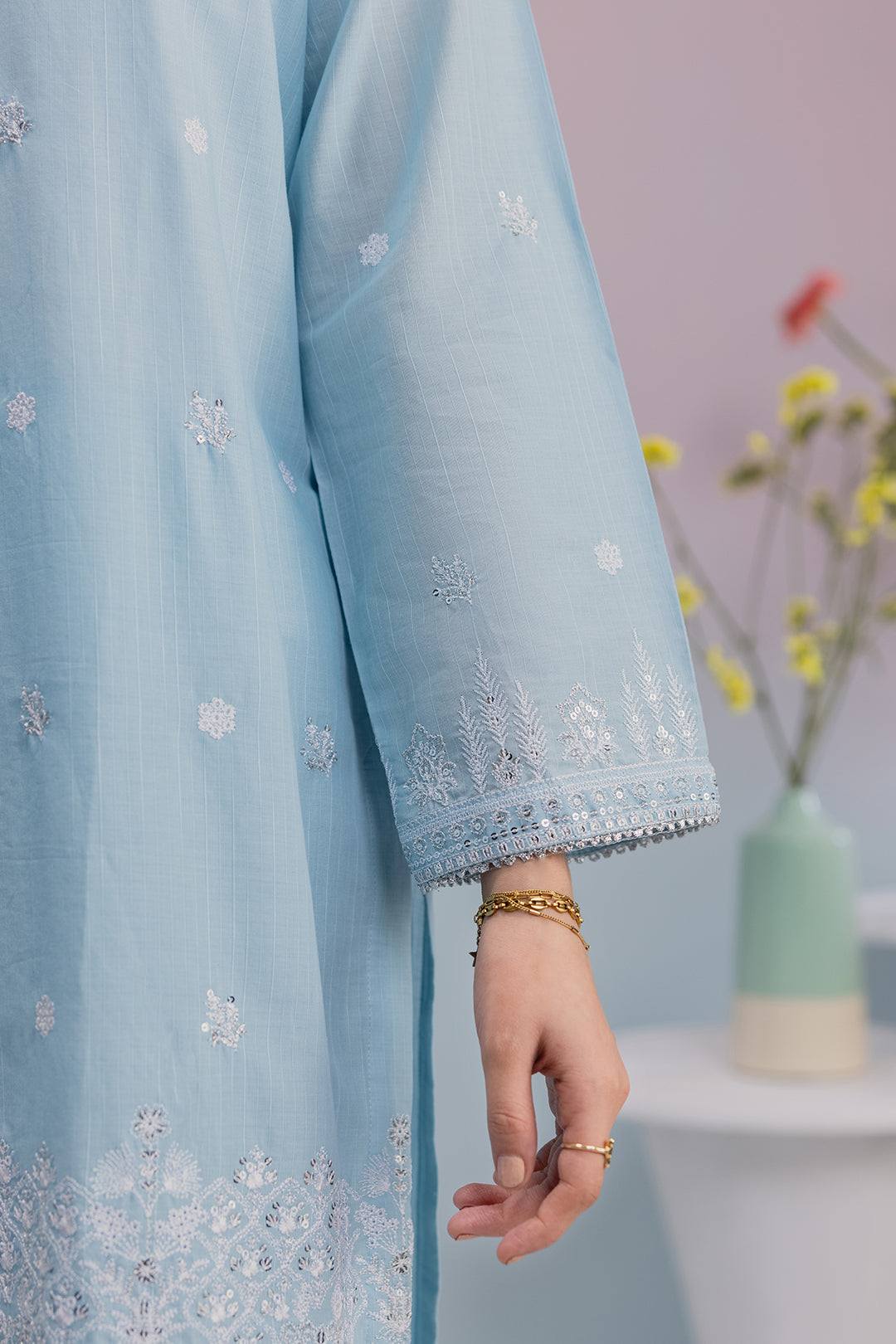 Embroidered Kurta Dupatta Trouser - 2577