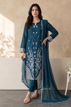 Embroidered Kurta Dupatta Trouser - 2580