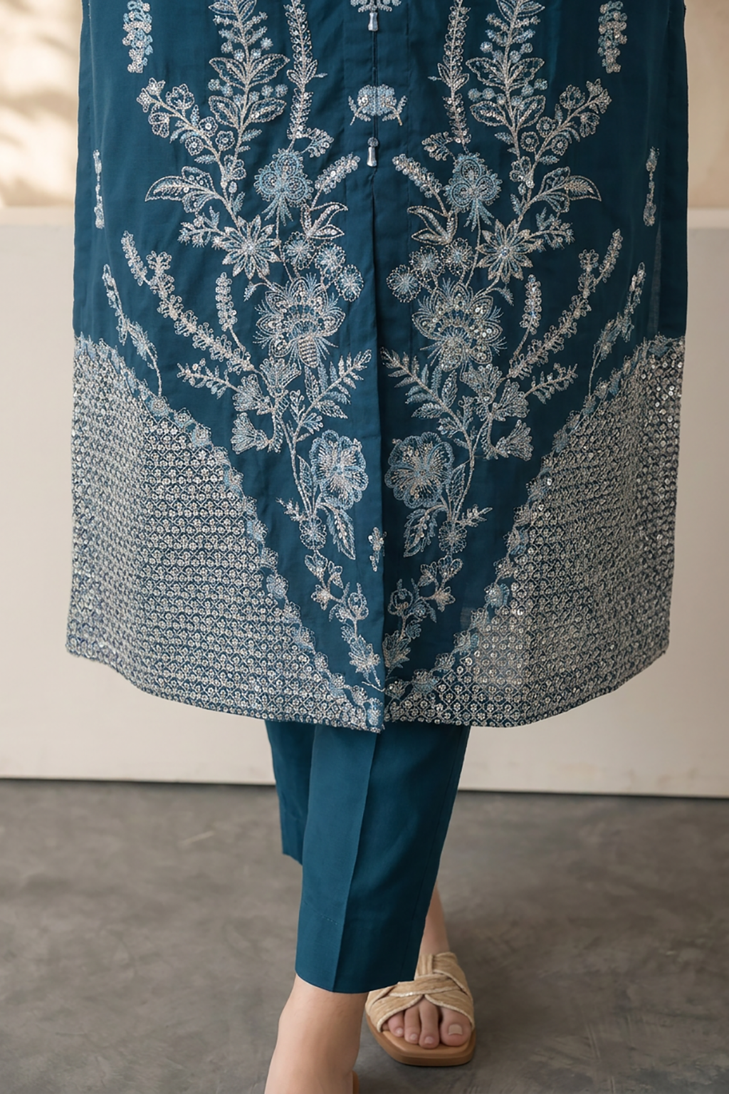 Embroidered Kurta Dupatta Trouser - 2580