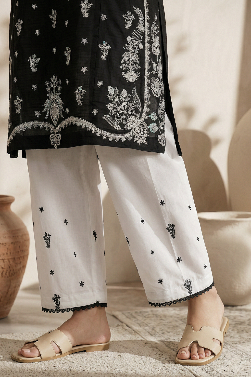 Embroidered Kurta Dupatta Trouser - 2581