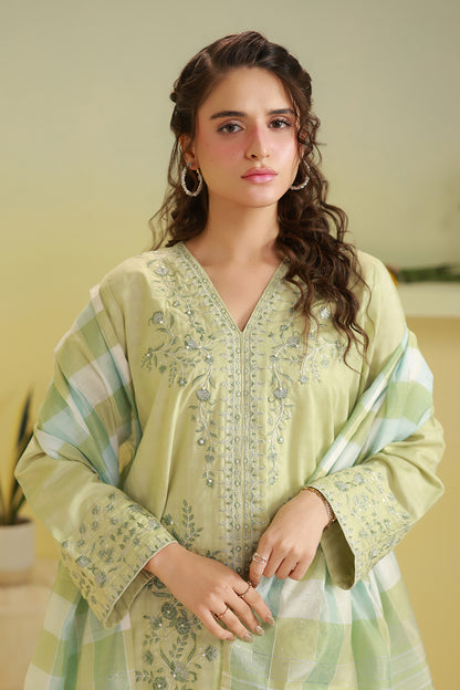 Embroidered Kurta Dupatta Trouser - 2584