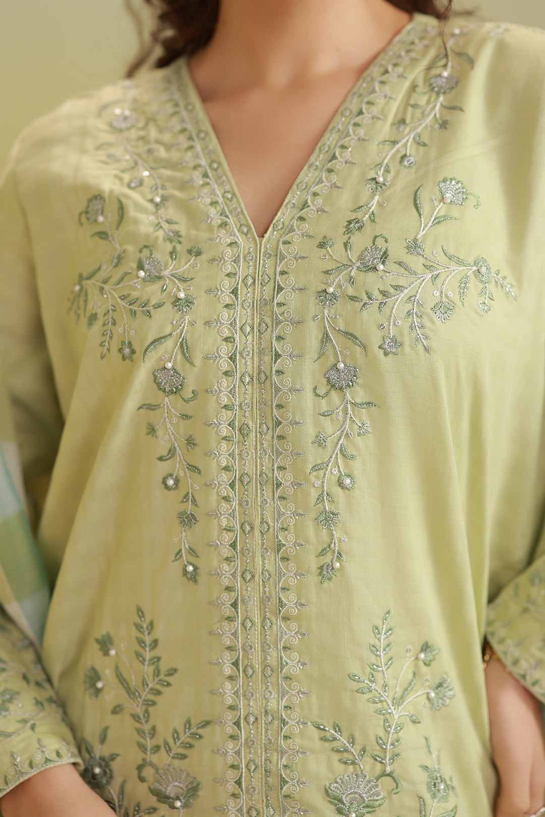 Embroidered Kurta Dupatta Trouser - 2584