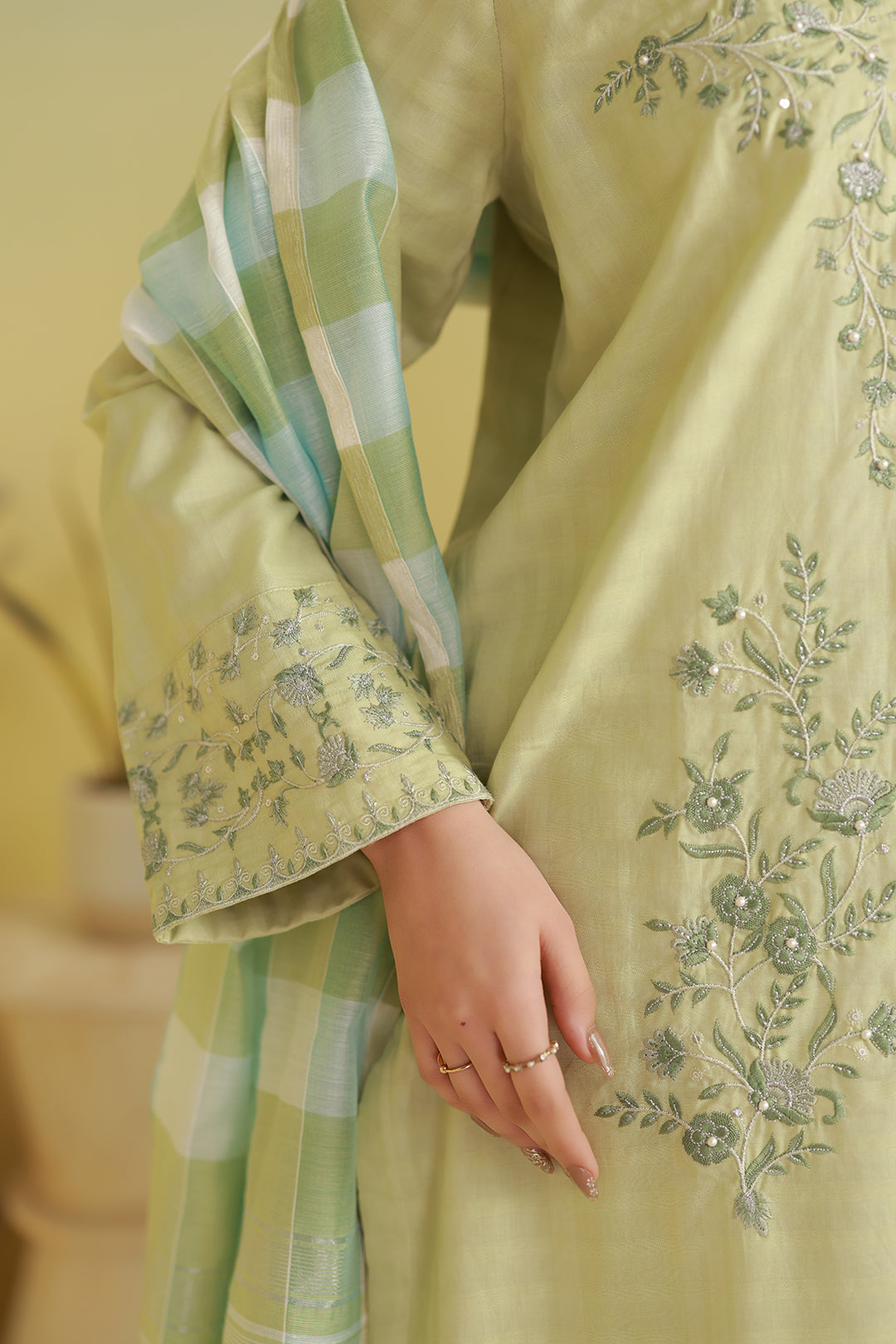 Embroidered Kurta Dupatta Trouser - 2584