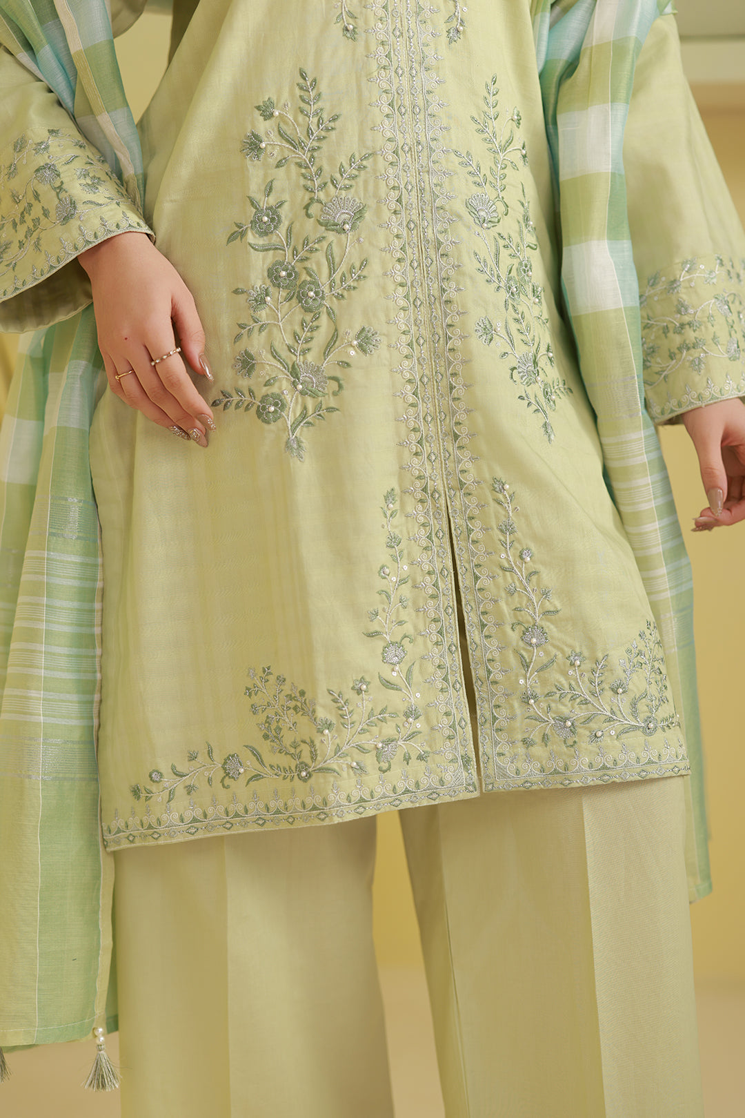 Embroidered Kurta Dupatta Trouser - 2584