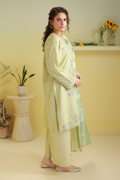 Embroidered Kurta Dupatta Trouser - 2584