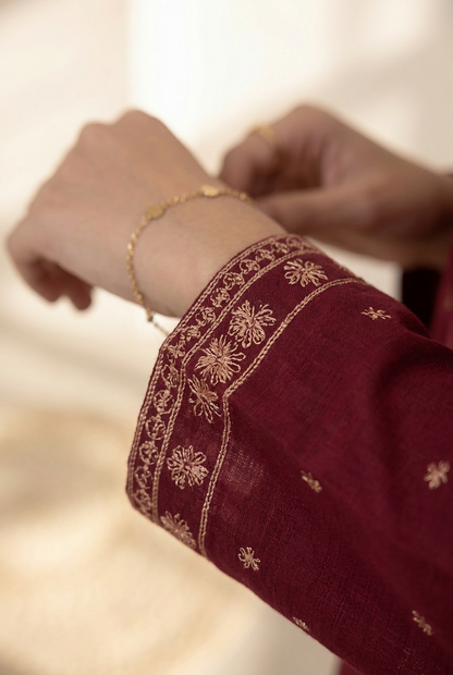 Embroidered Kurta Dupatta Trouser - 2593