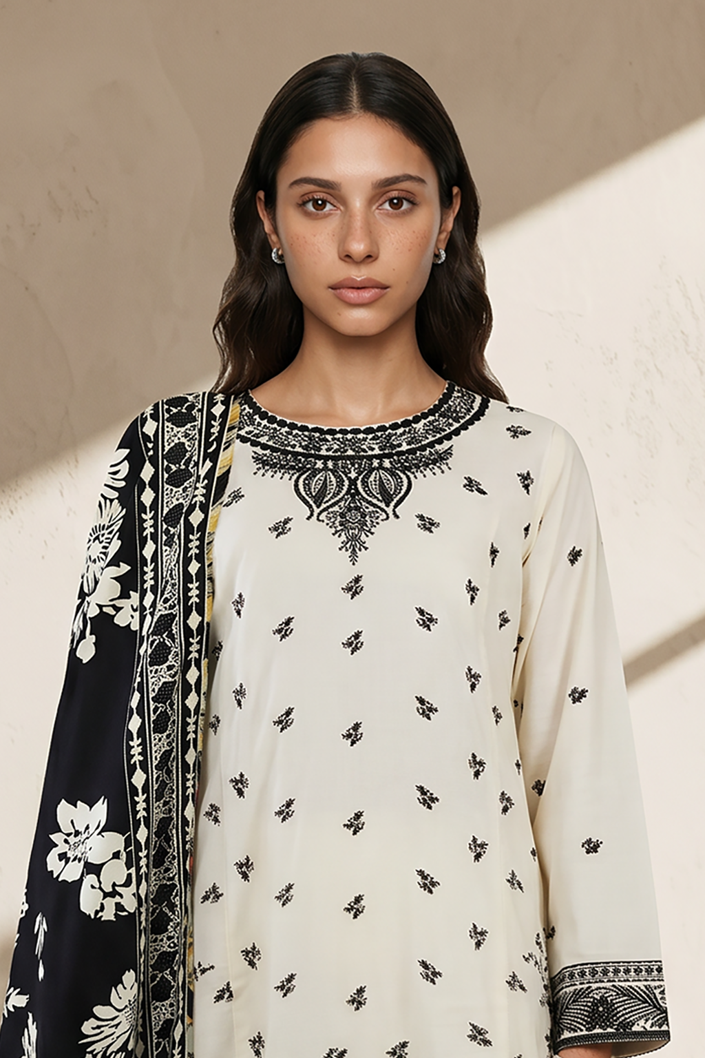 Embroidered Kurta Dupatta Trouser - 2598