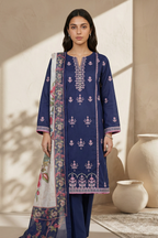 Embroidered Kurta Dupatta Trouser - 2605