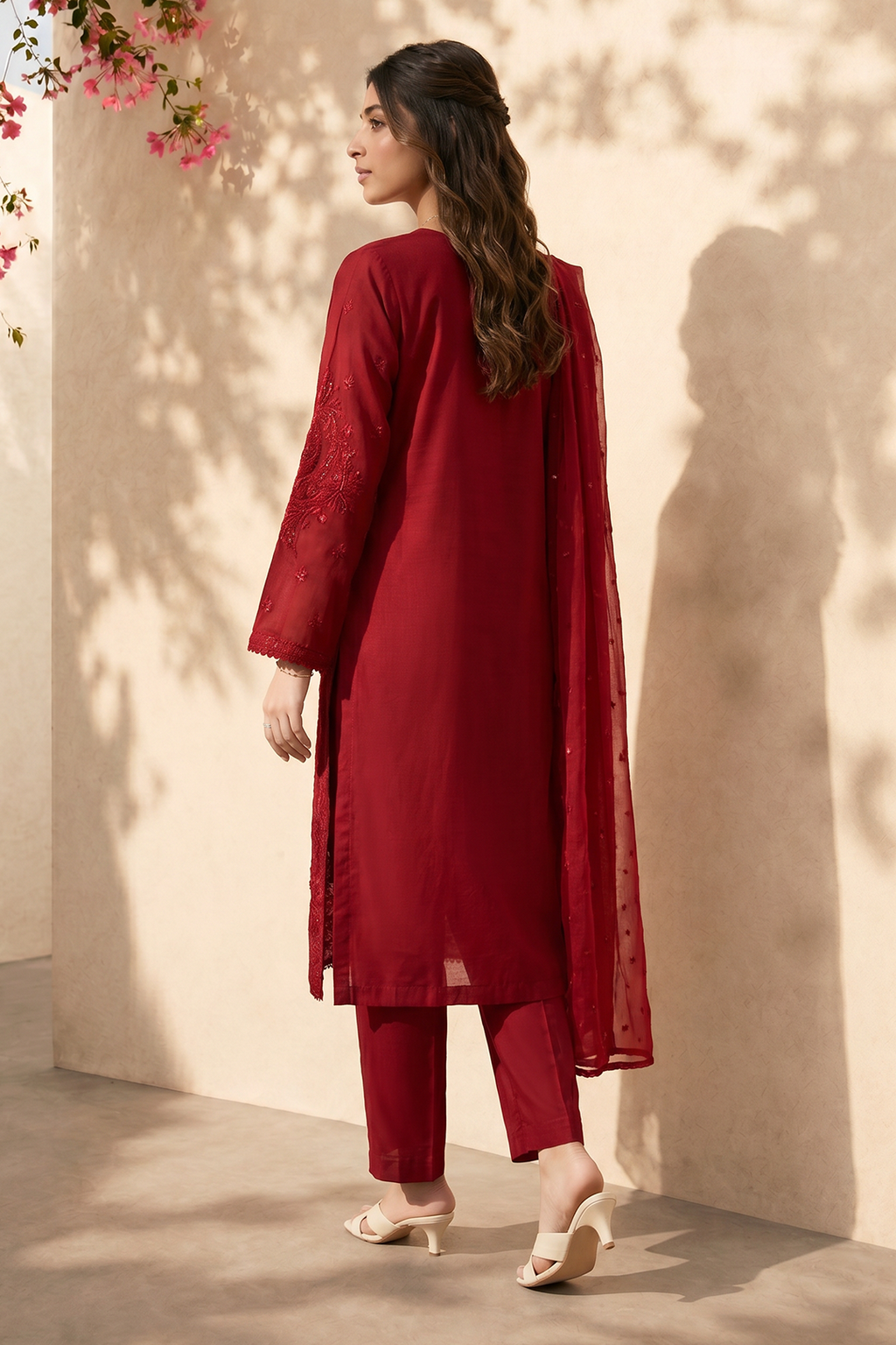 Embroidered Kurta Dupatta Trouser - 2607