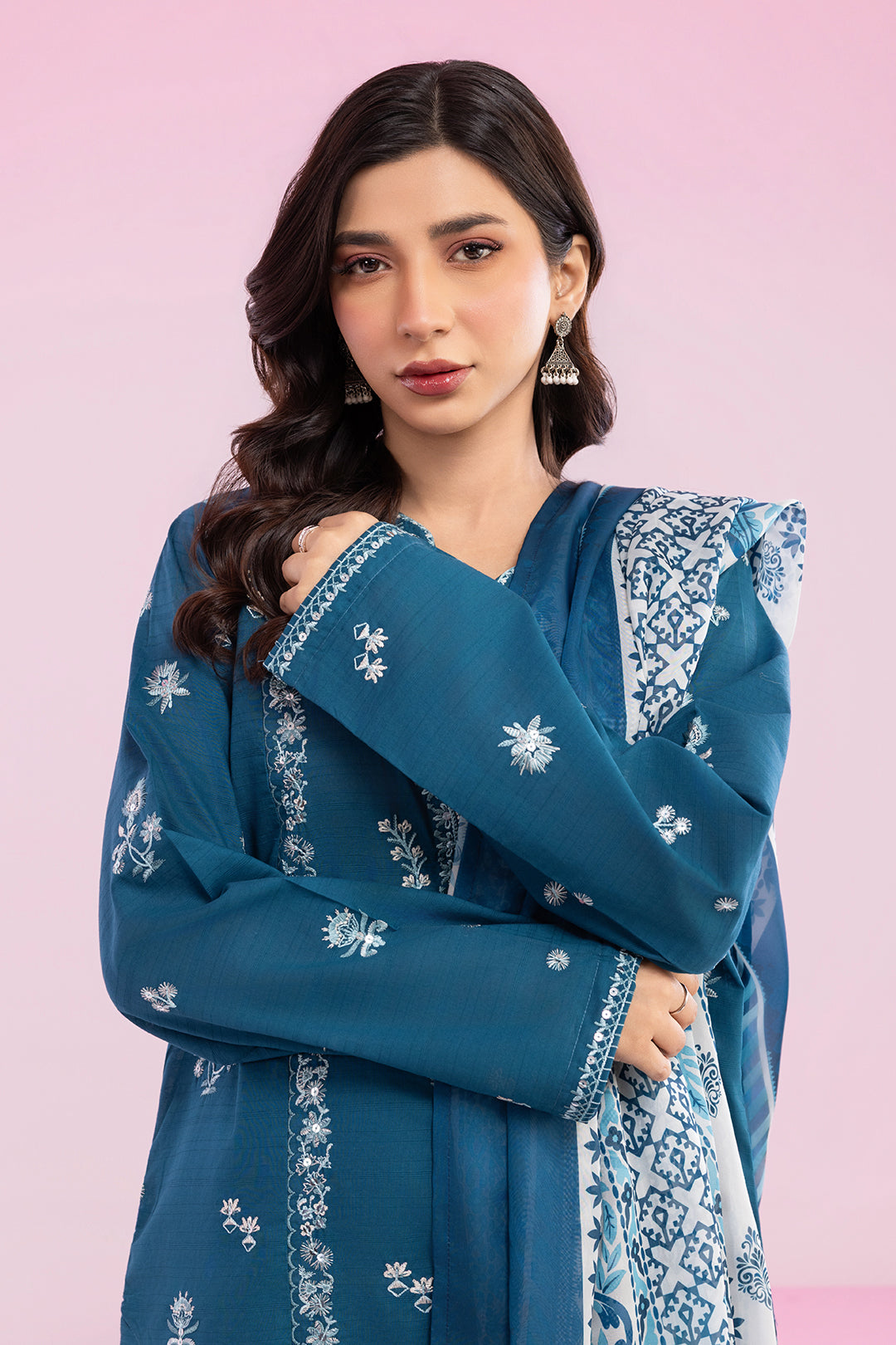 Embroidered Kurta Dupatta Trouser - 2608