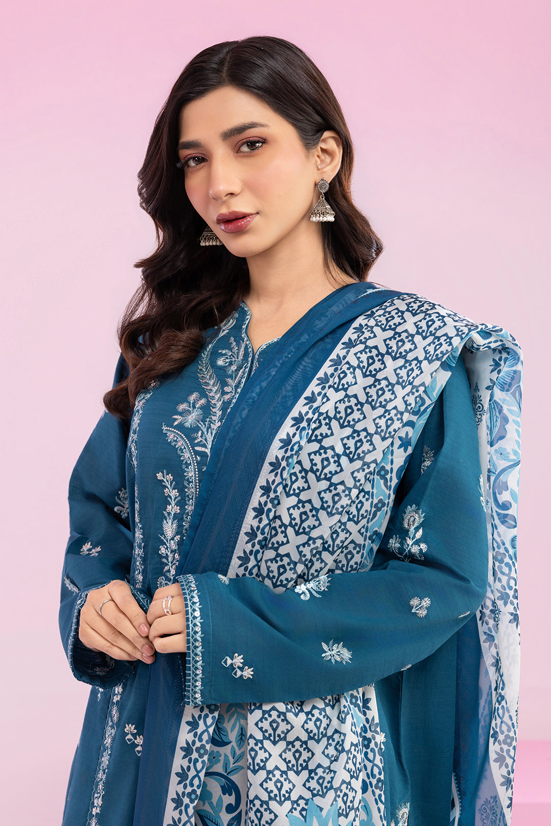 Embroidered Kurta Dupatta Trouser - 2608