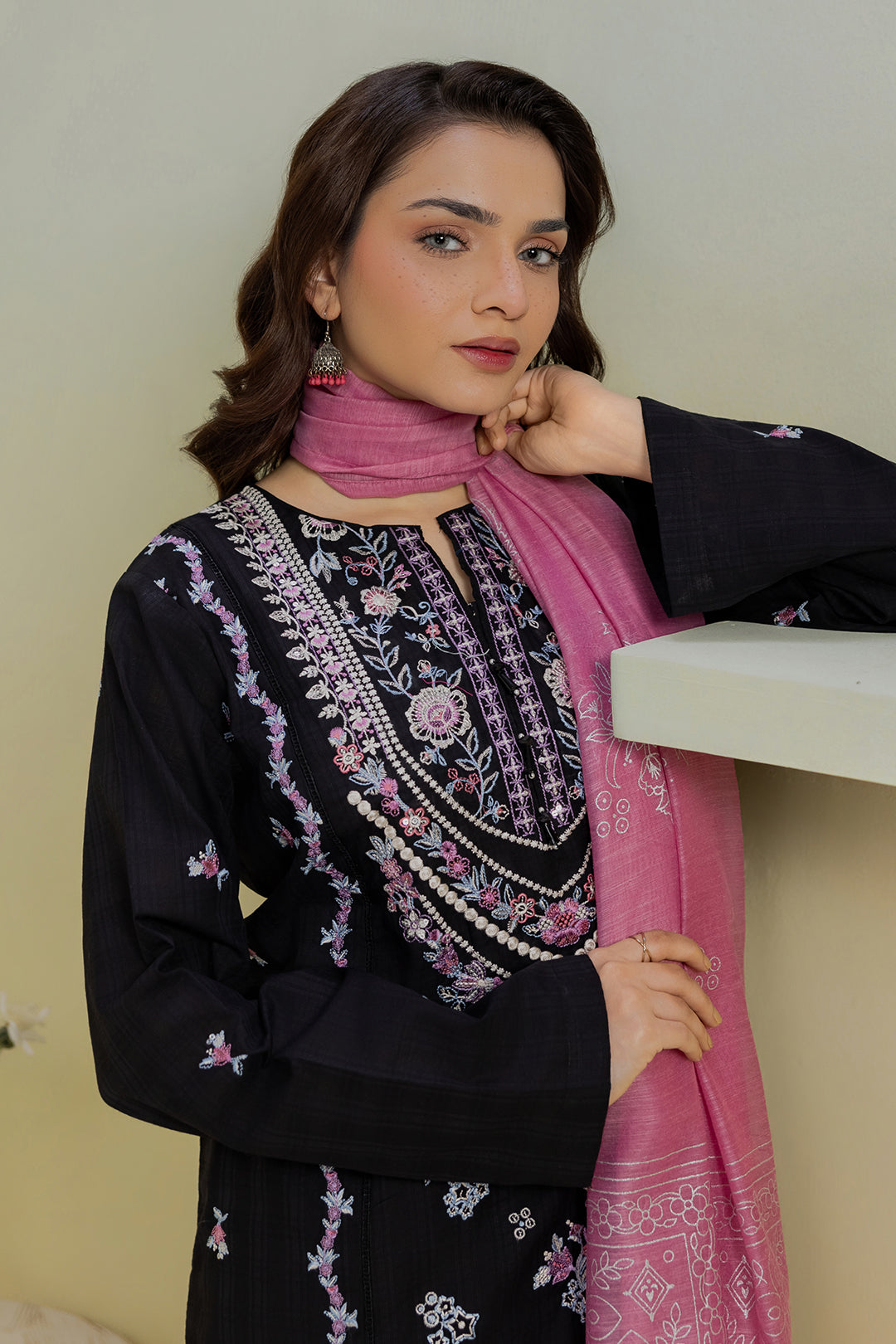 Embroidered Kurta Dupatta Trouser - 2609