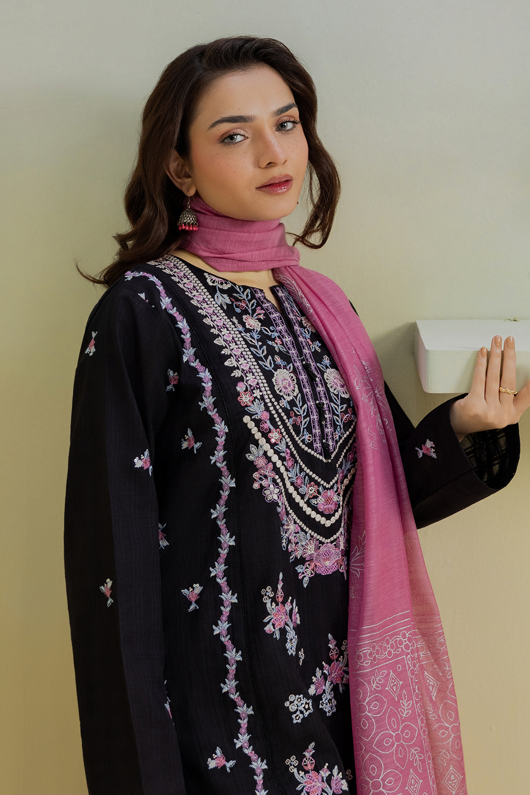 Embroidered Kurta Dupatta Trouser - 2609