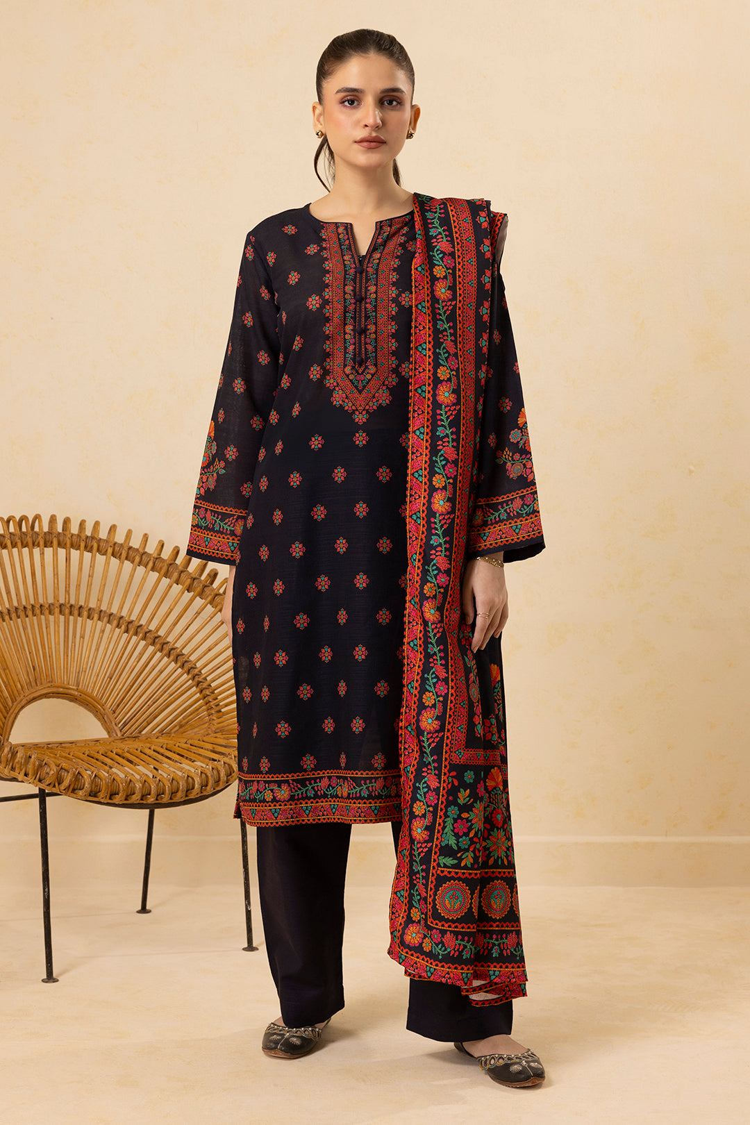 Embroidered Kurta Dupatta Trouser - 2696