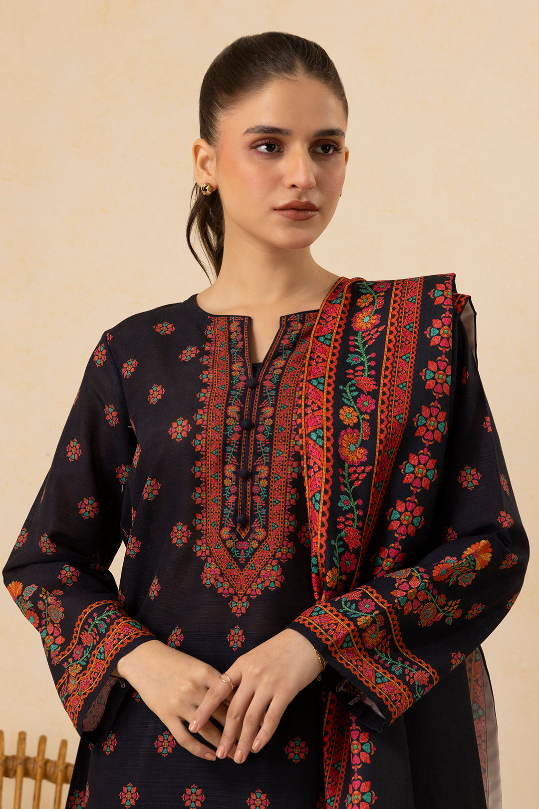 Embroidered Kurta Dupatta Trouser - 2696