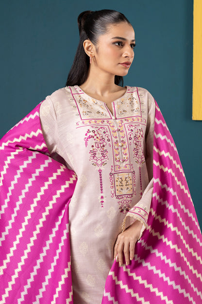 Embroidered Kurta Shawl Trouser - 2706