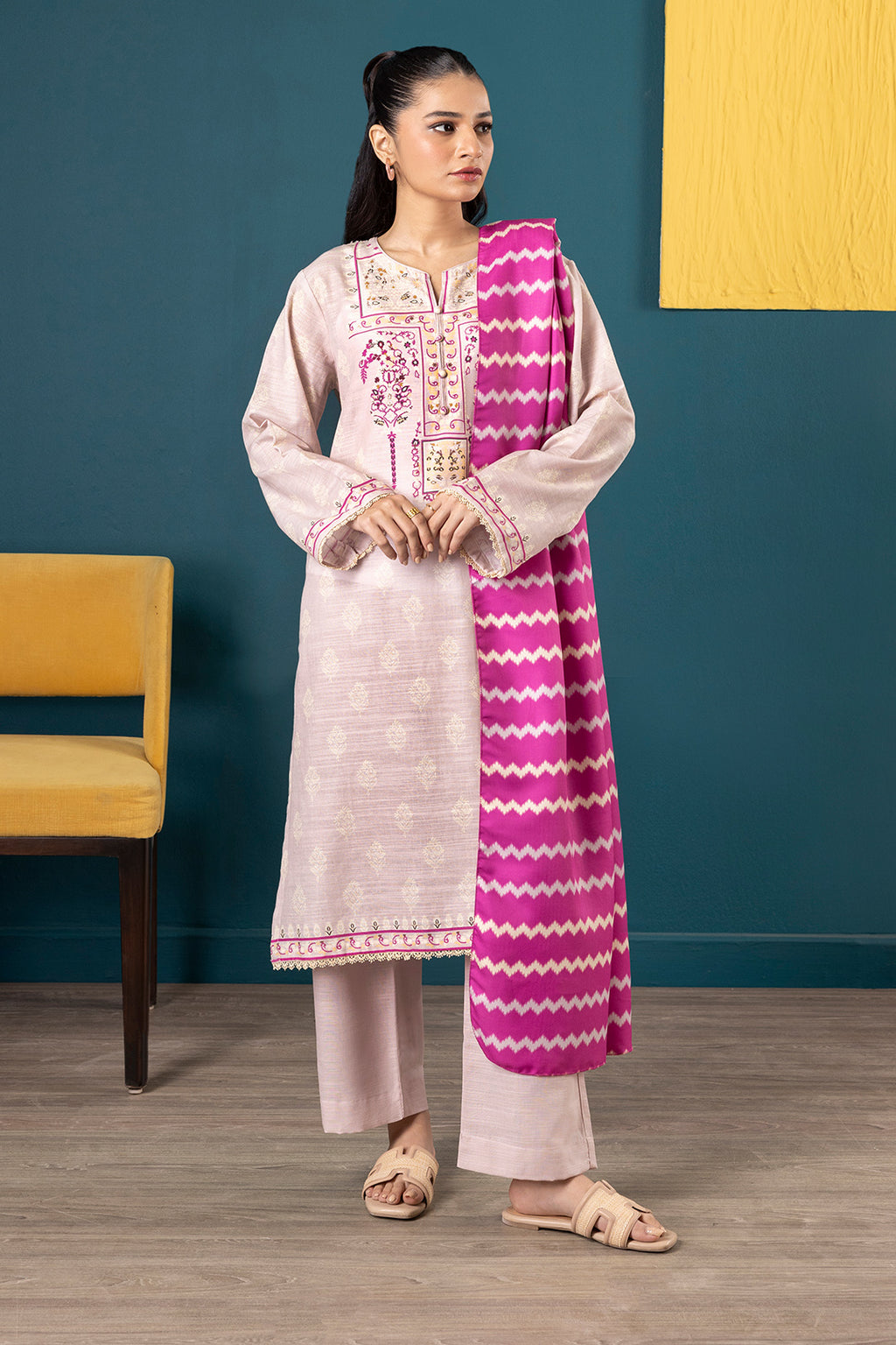 Kurta Shawl Trouser - 2706