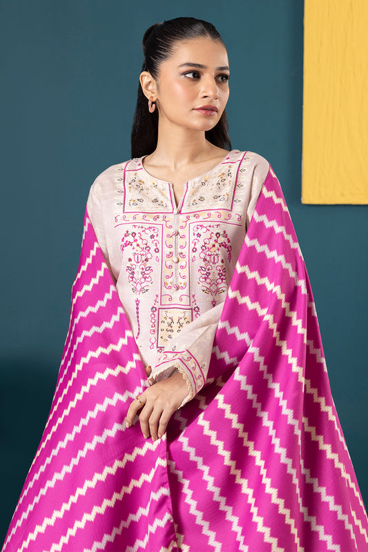Embroidered Kurta Shawl Trouser - 2706