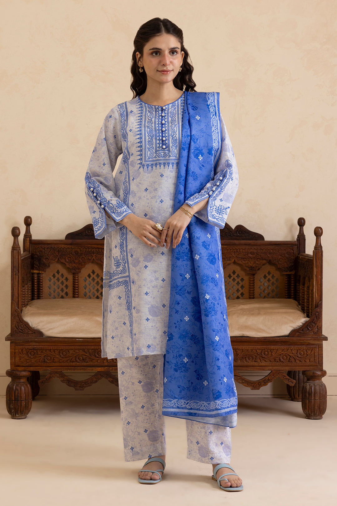 Kurta Shawl Trouser - 2790