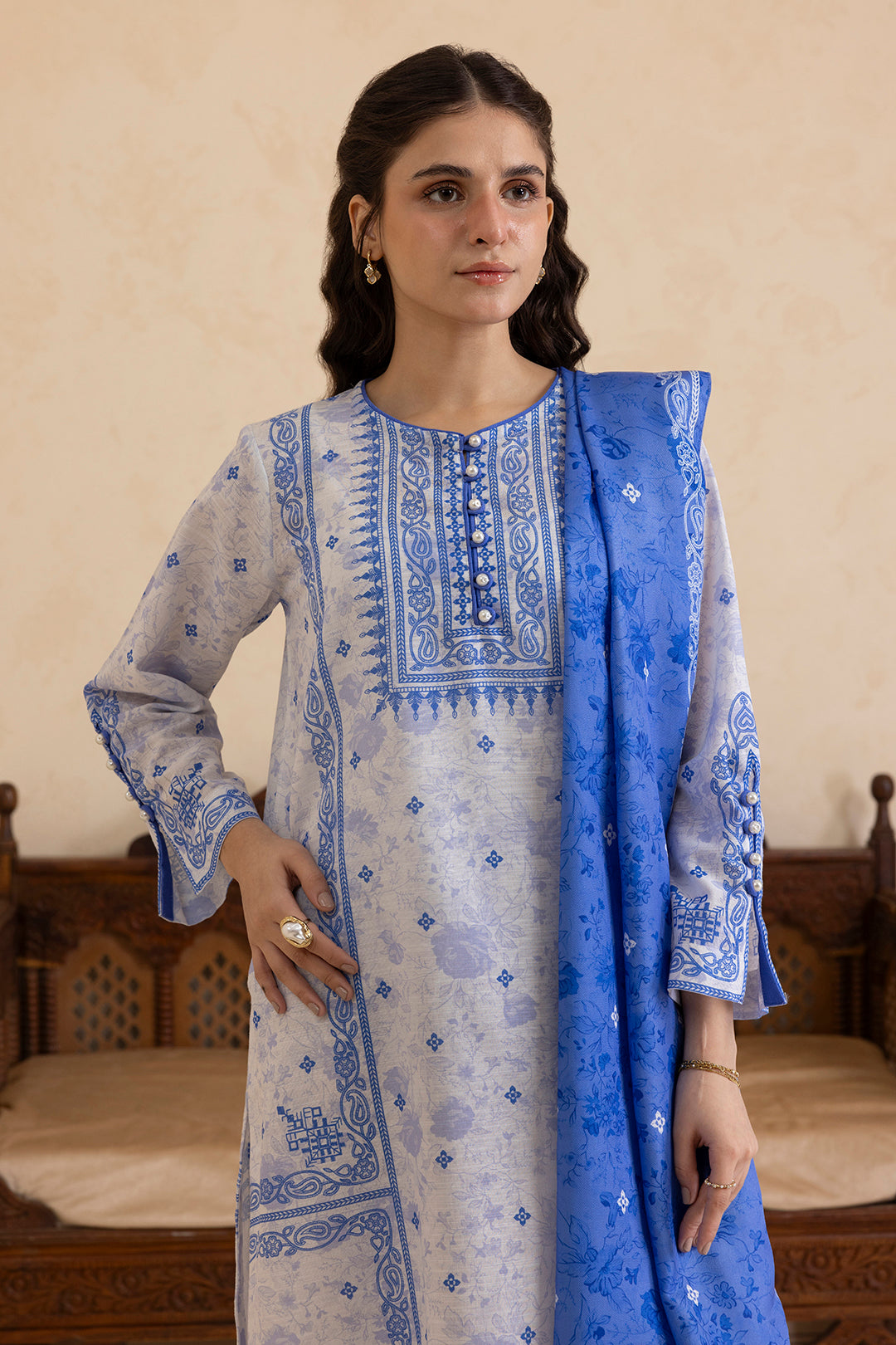 Kurta Shawl Trouser - 2790