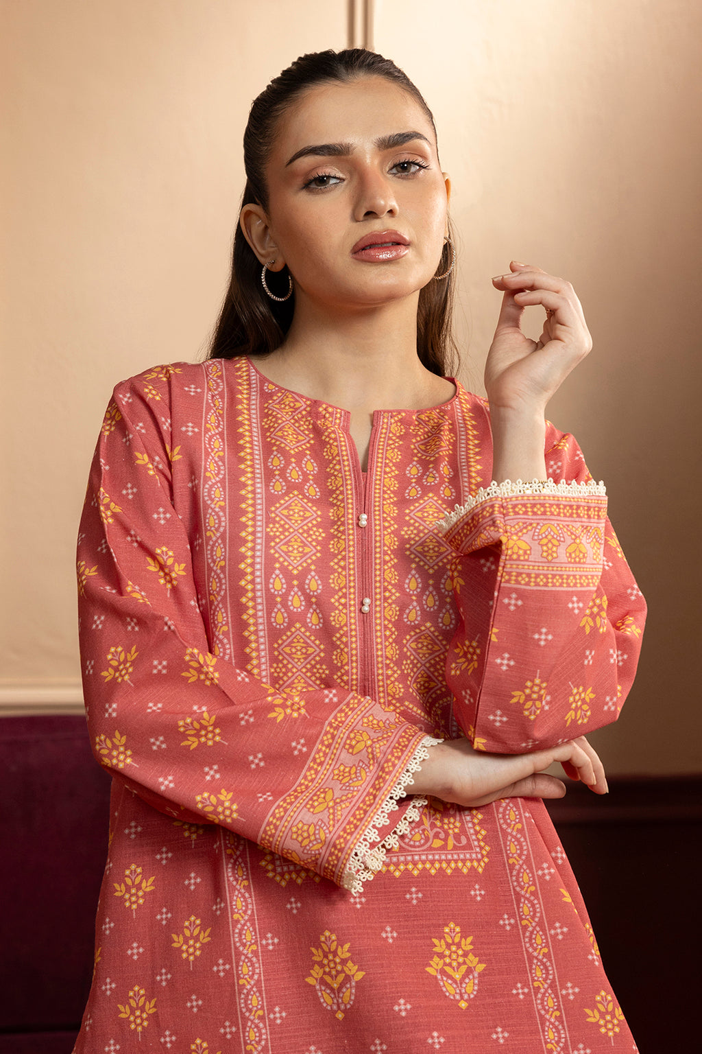Kurta Shawl Trouser - 2862