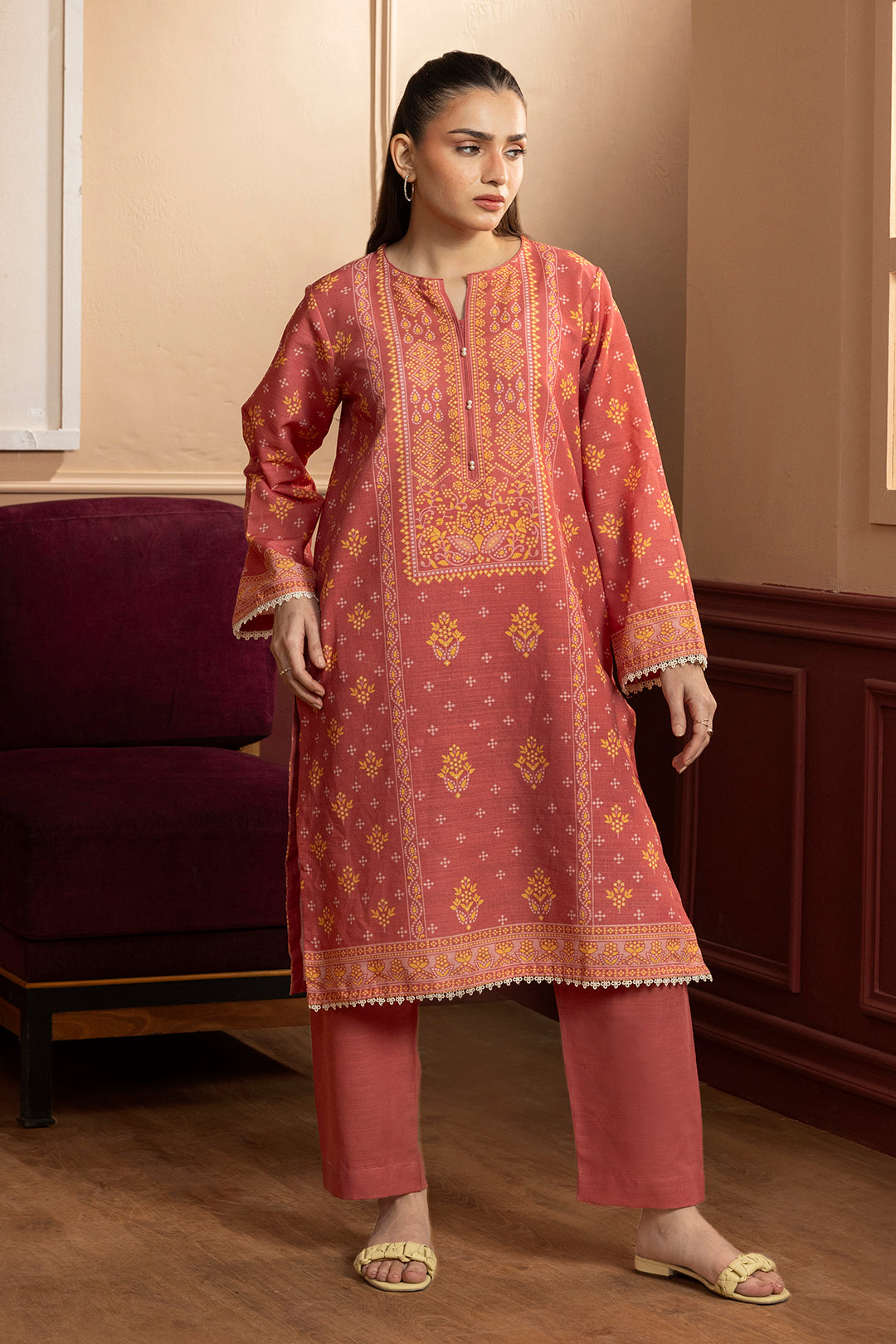 Kurta Shawl Trouser - 2862