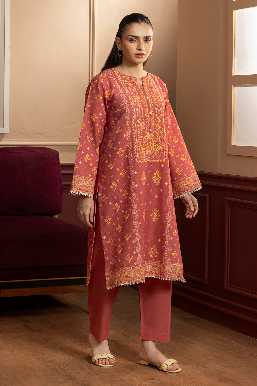 Kurta Shawl Trouser - 2862