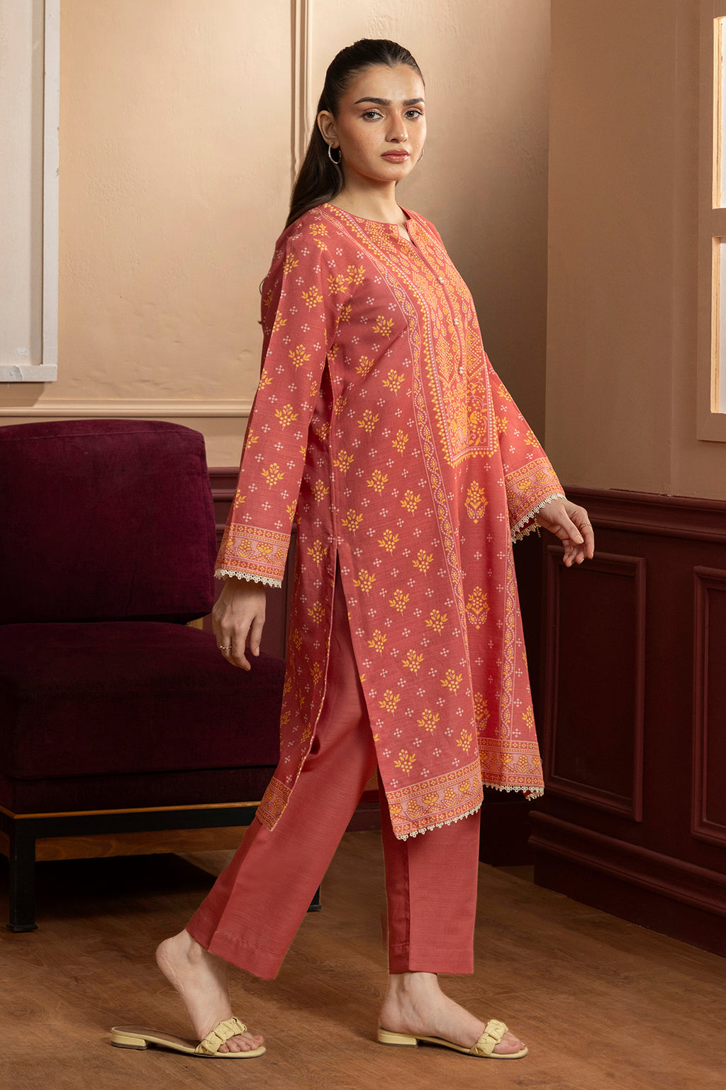 Kurta Shawl Trouser - 2862