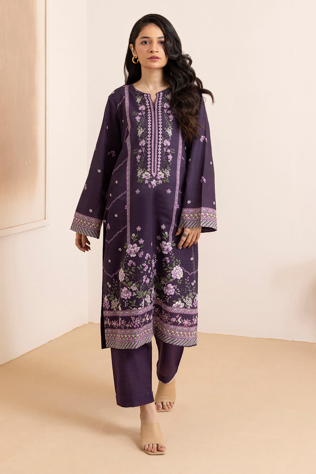 Kurta Shawl Trouser - 2872