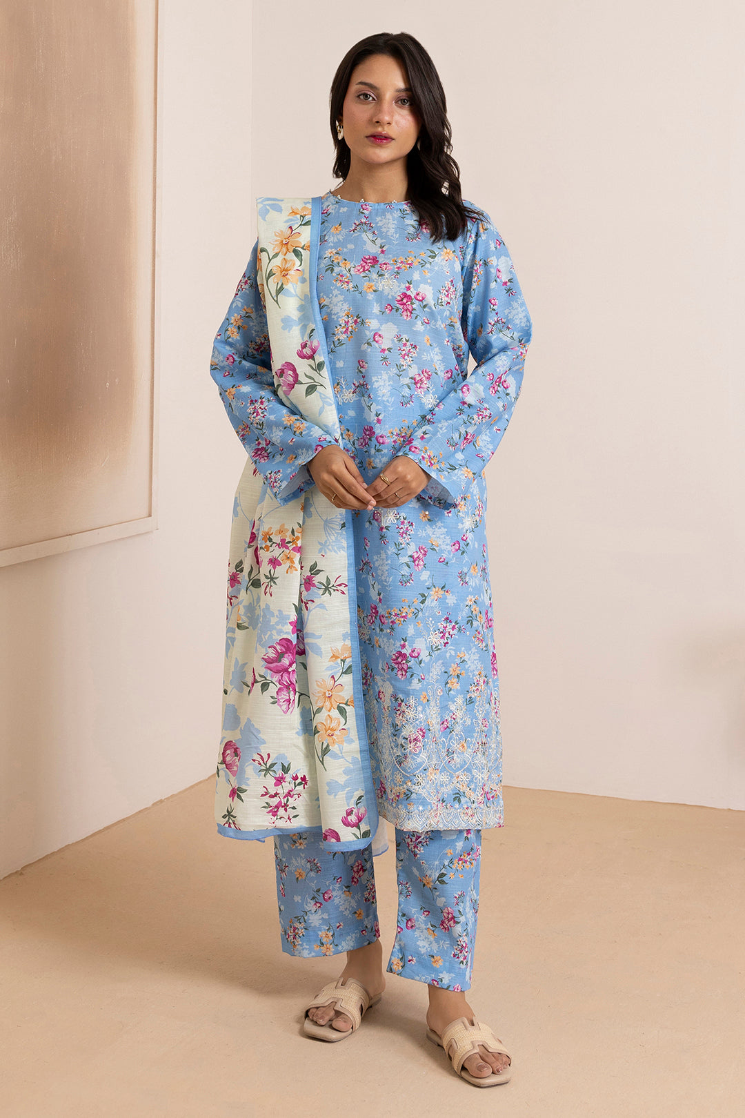 Embroidered Kurta Dupatta Trouser - 2882