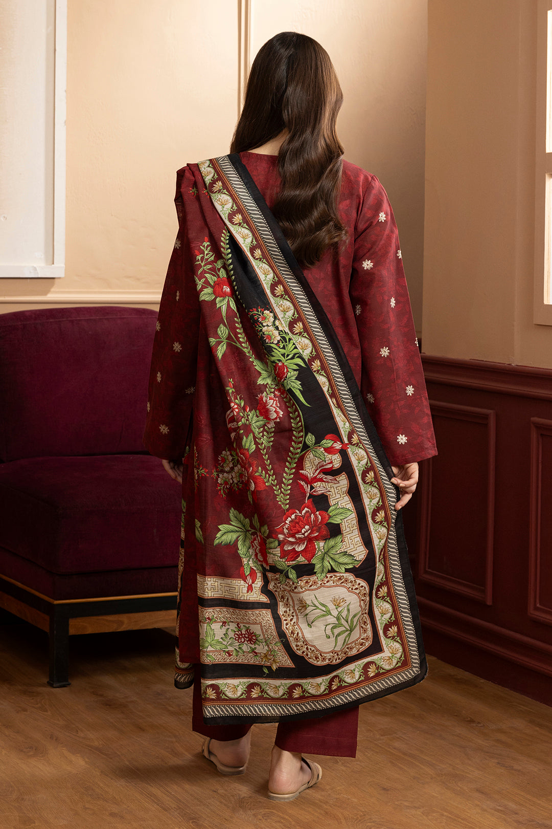 Embroidered Kurta Dupatta Trouser - 2884