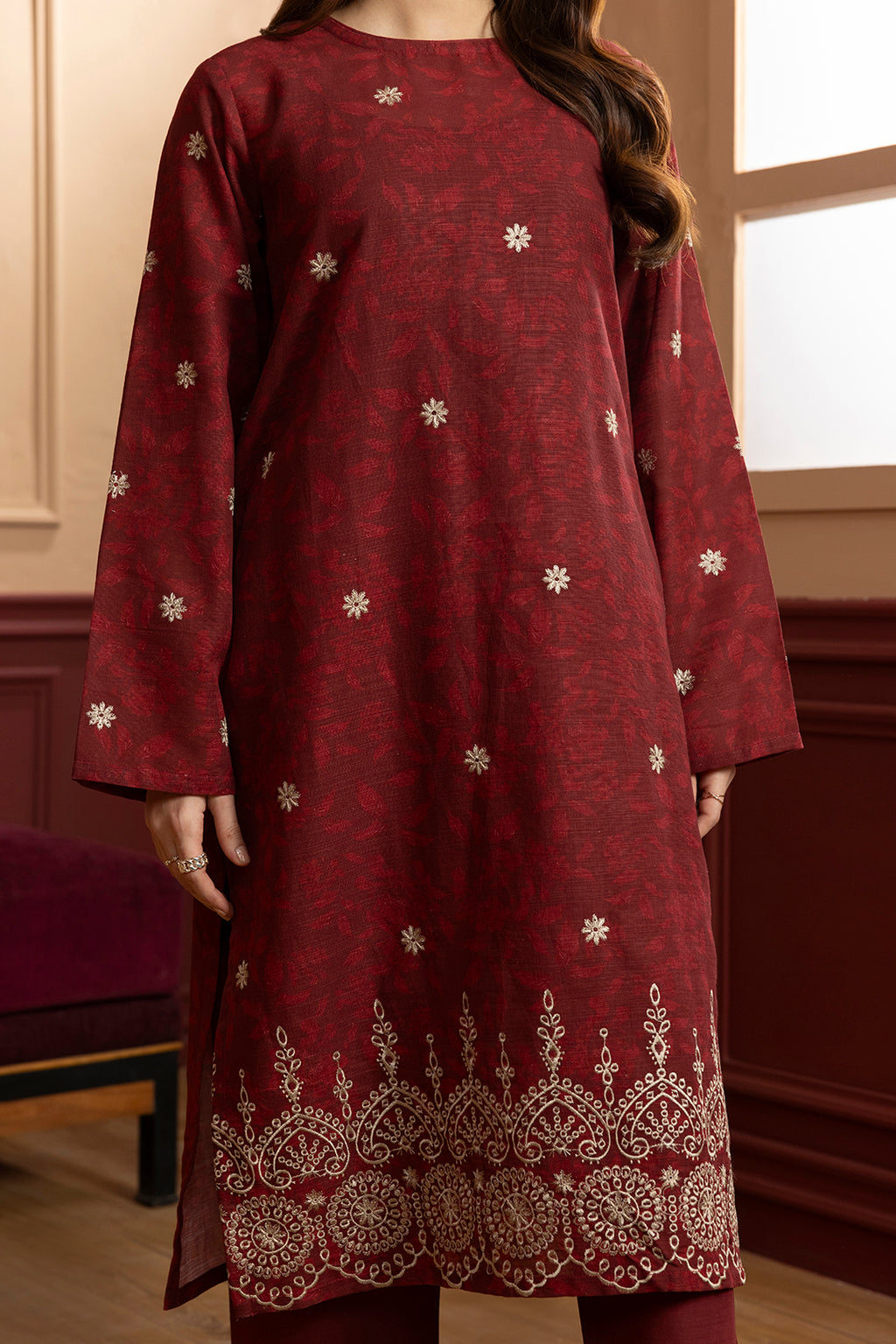 Embroidered Kurta Dupatta Trouser - 2884