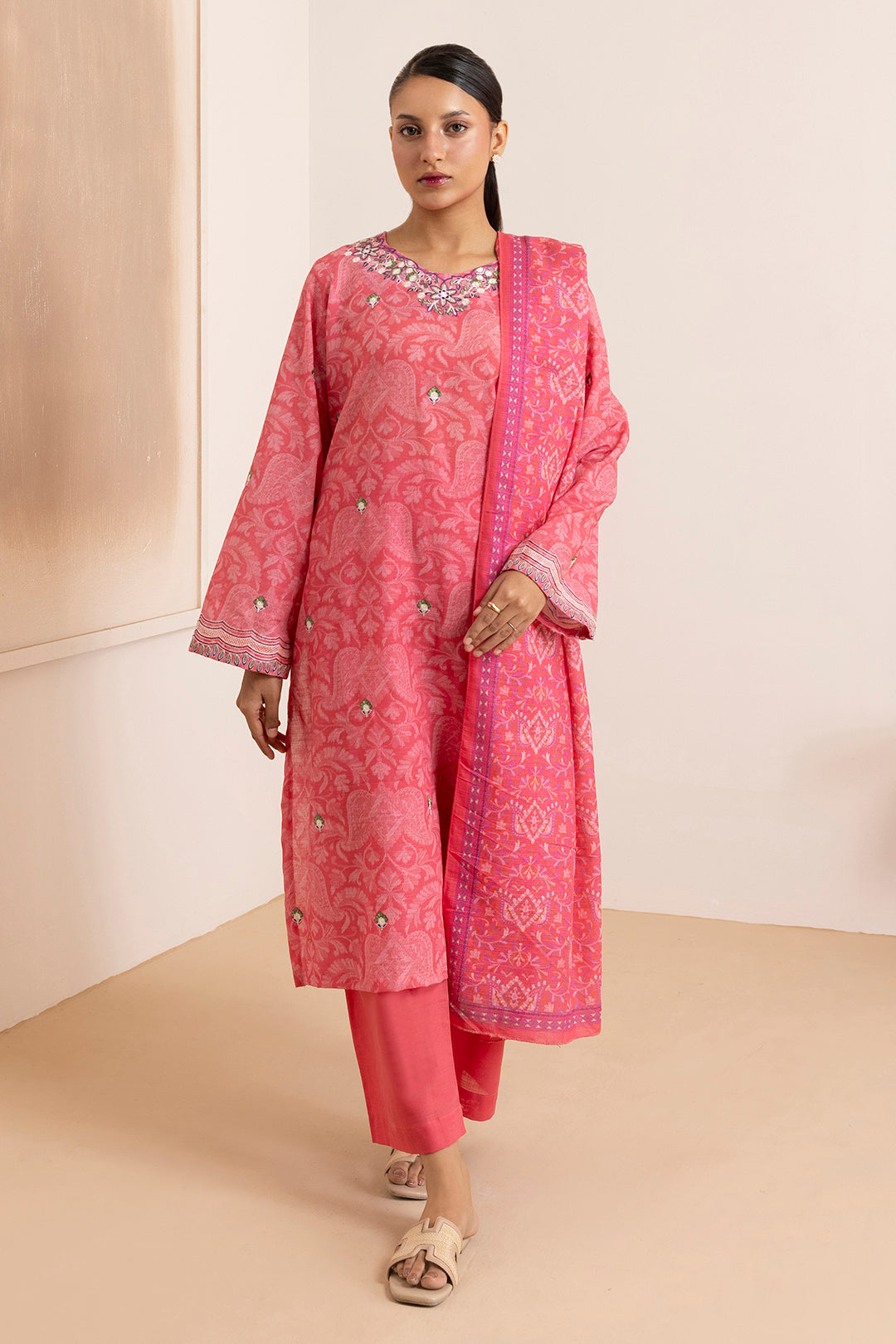 Embroidered Kurta Dupatta Trouser - 2885