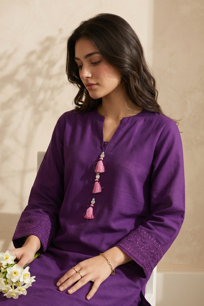 Embroidered Kurta Dupatta Trouser - 2886