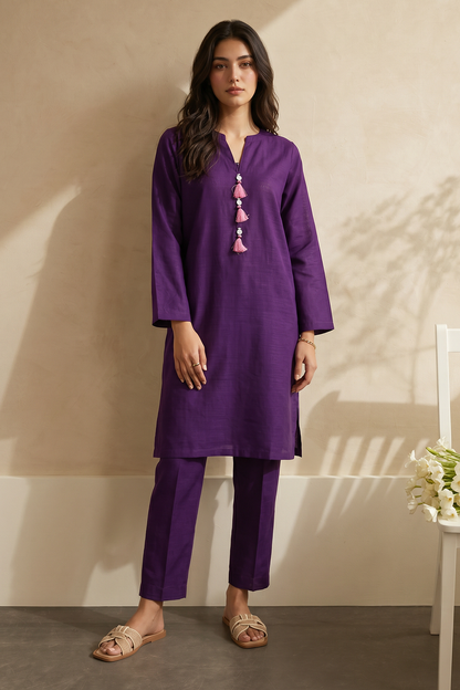 Embroidered Kurta Dupatta Trouser - 2886