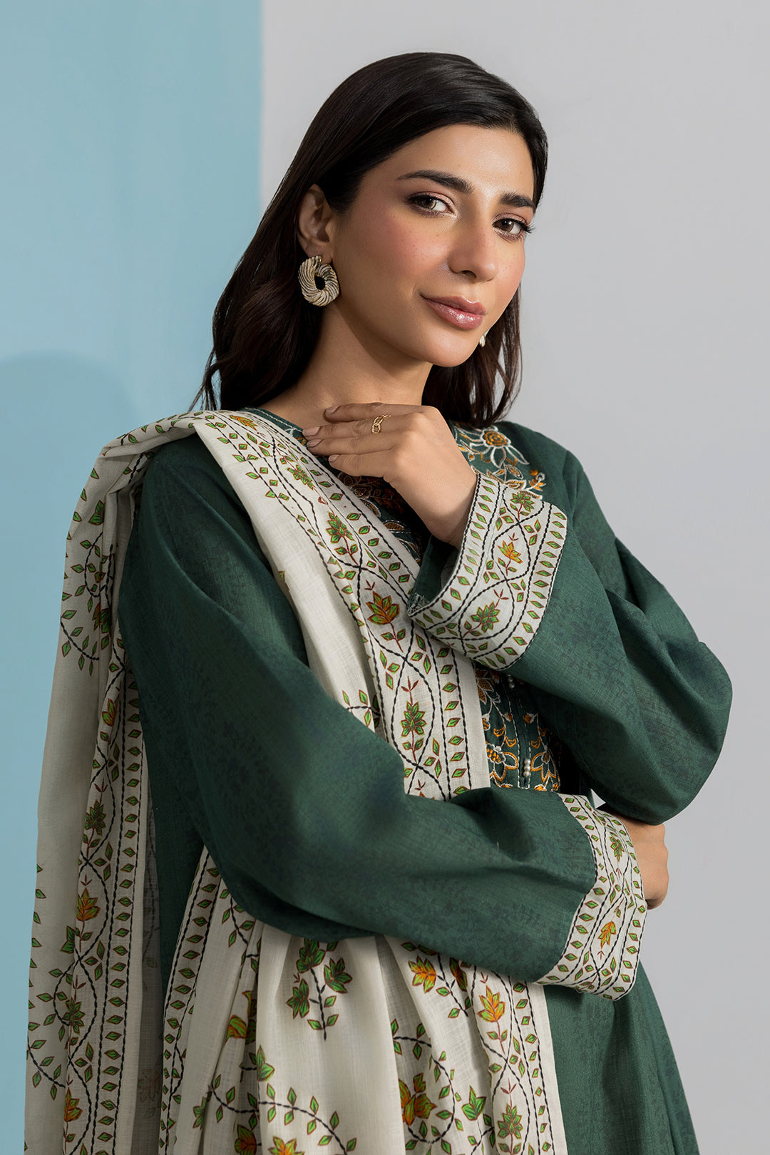 Embroidered Kurta Dupatta Trouser - 2887