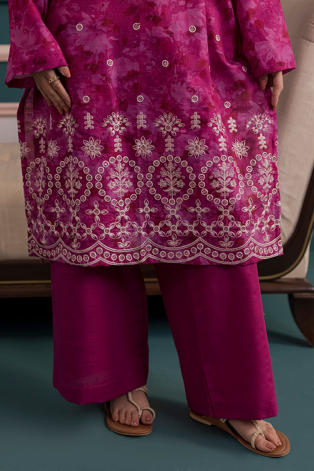 Embroidered Kurta Dupatta Trouser - 2888