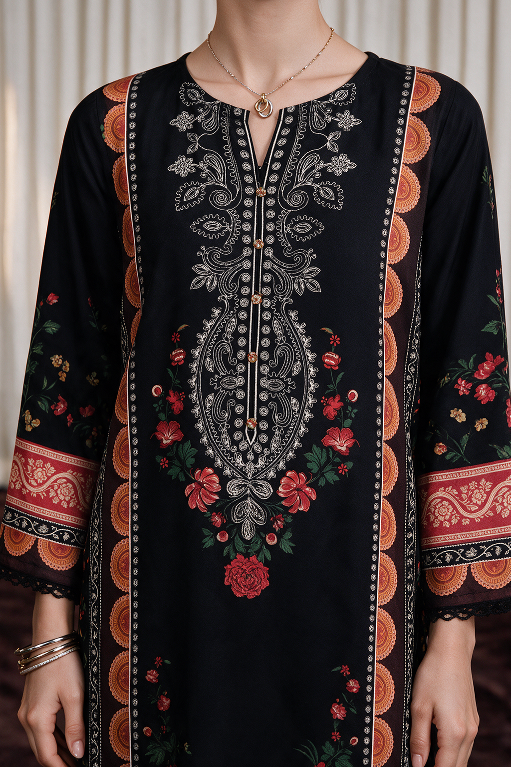 Embroidered Kaftaan Dress - 1125