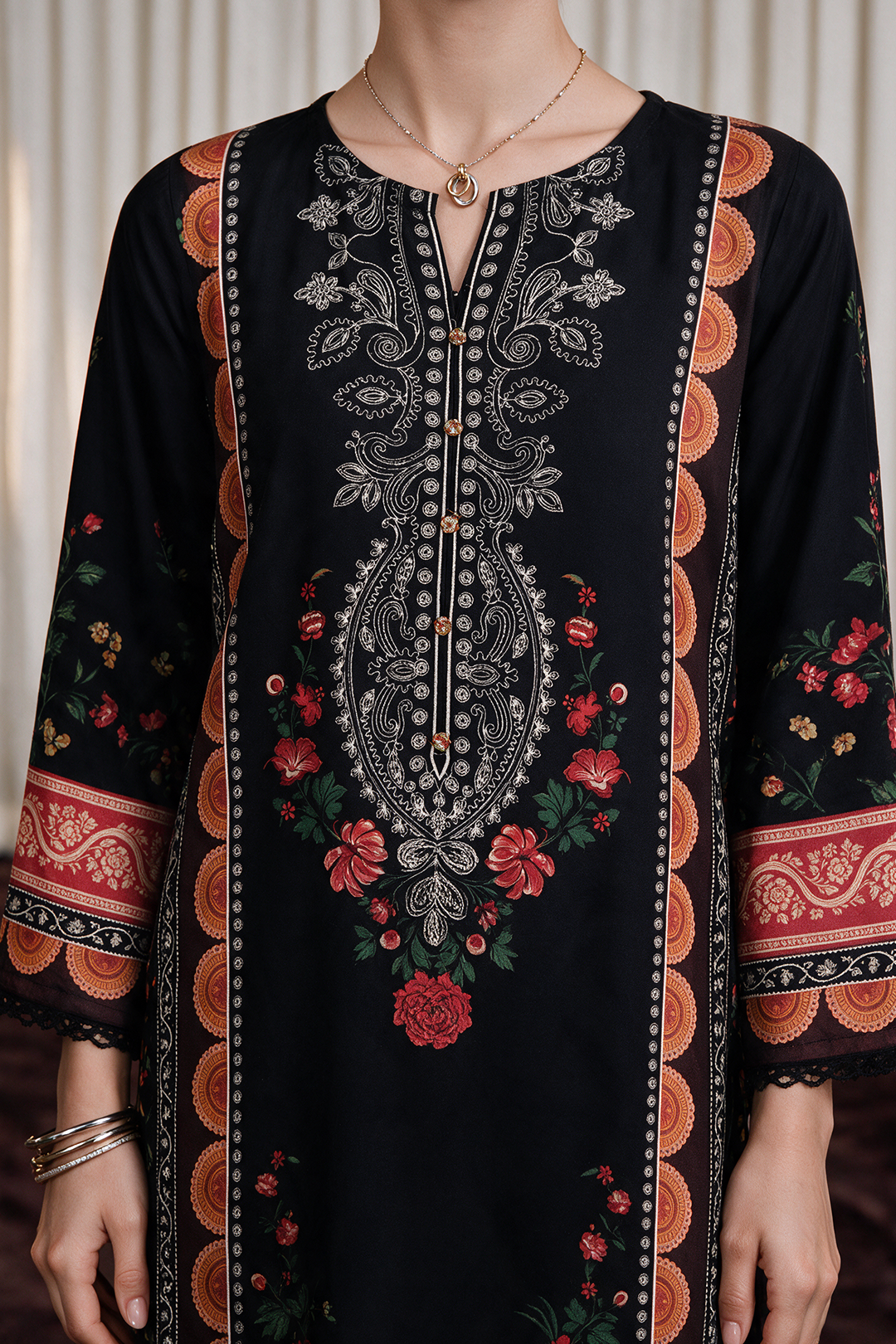 Embroidered Kaftaan Dress - 1125