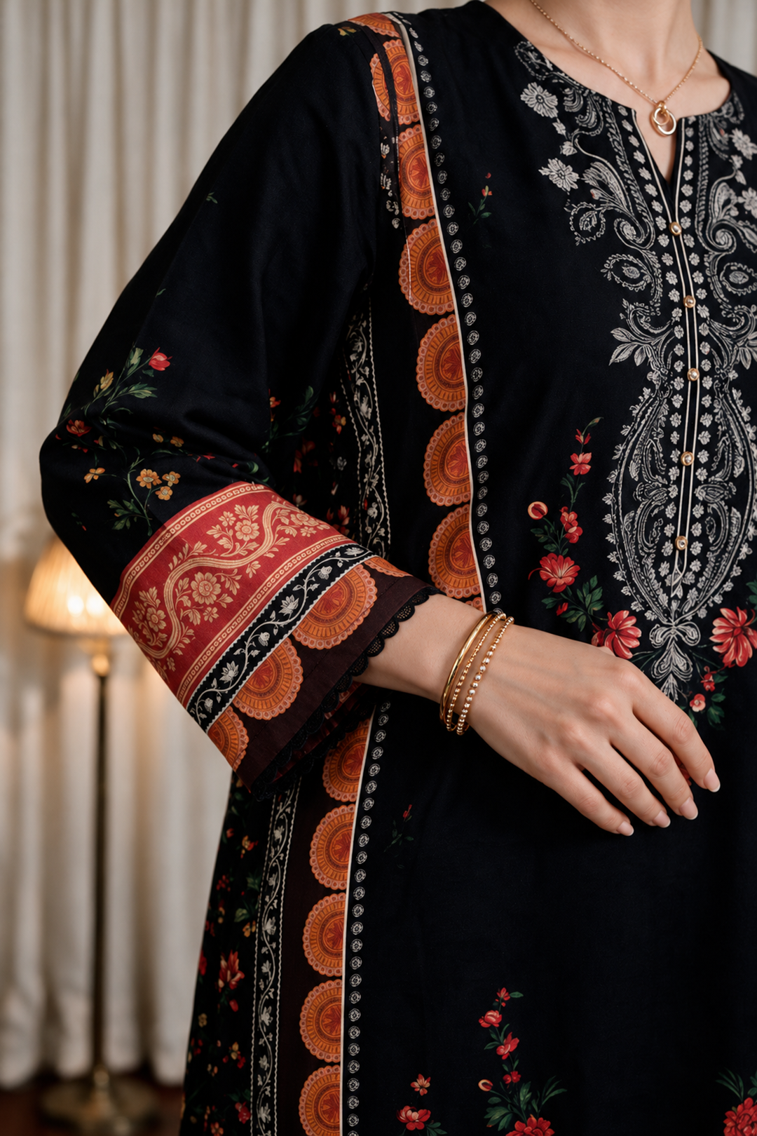 Embroidered Kaftaan Dress - 1125