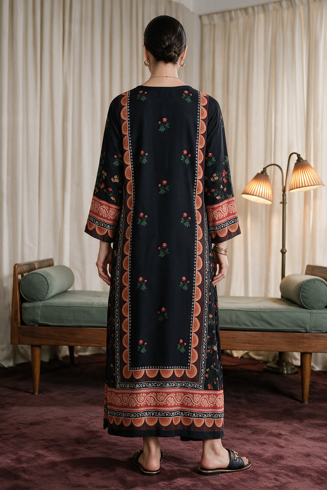 Embroidered Kaftaan Dress - 1125