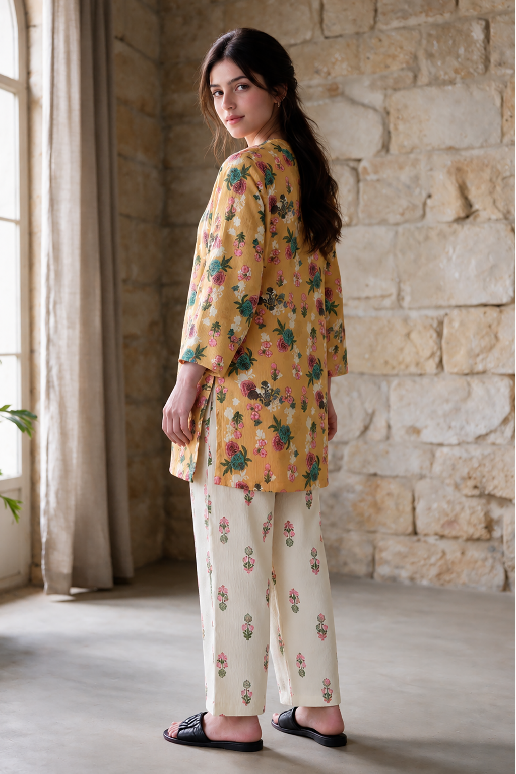 Embroidered Kurta Trouser - 1248