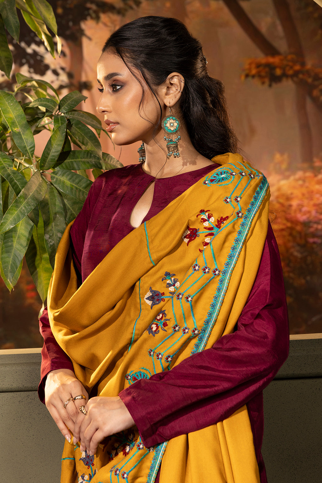 Embroidered Shawl - 0015