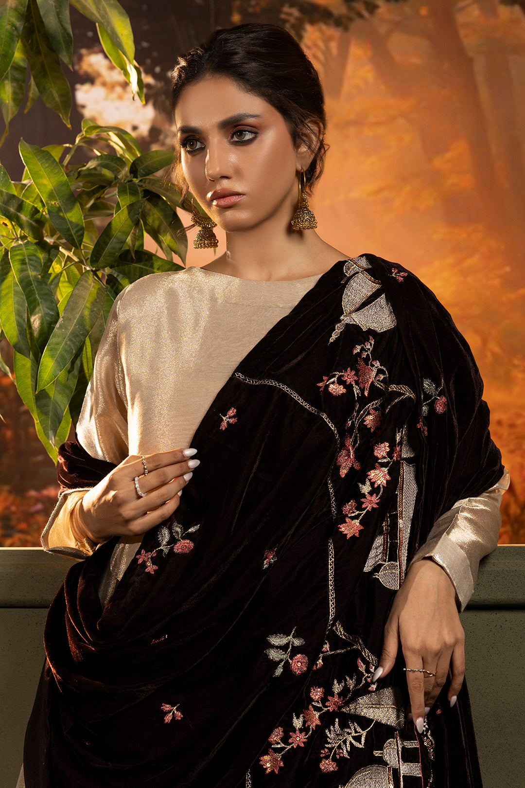 Zari Embroidered Shawl - 0029