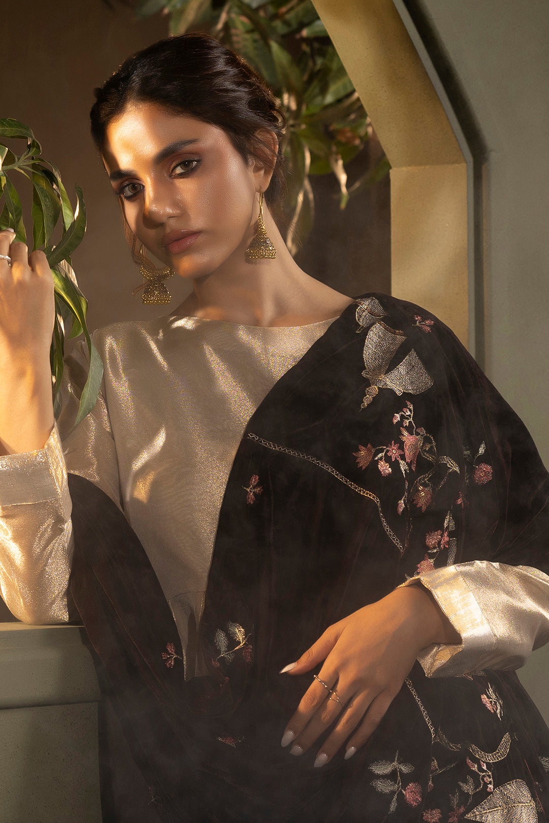 Zari Embroidered Shawl - 0029
